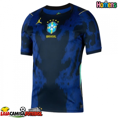 Camisa de Futebol Brasil Equipamento Secundário Mundo 2026 Manga Curta
